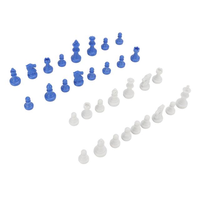 Chess Pieces Only PS Plastic Replacement Mini Chessmen Figurine Pieces 49mm Height King for Party RelaxingBlue