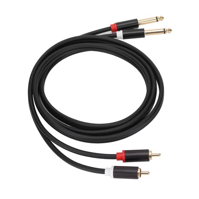 1/4in Dual RCA to Dual TS Cable 4.9ft 6.35mm 2 RCA Port to 2 TS Port Cable Stereo Interconnect Cord