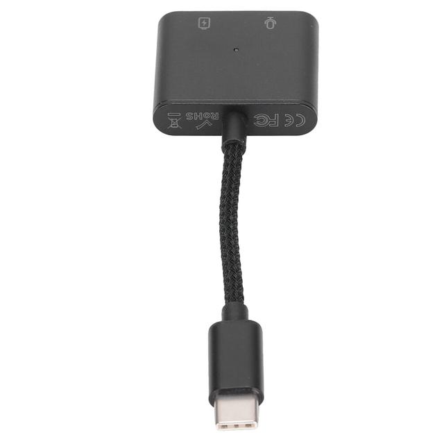 2 in 1 Type C to Type C Audio Adapter Type C to AUX Jack with USB C PD 60W Fast Charging Adapter