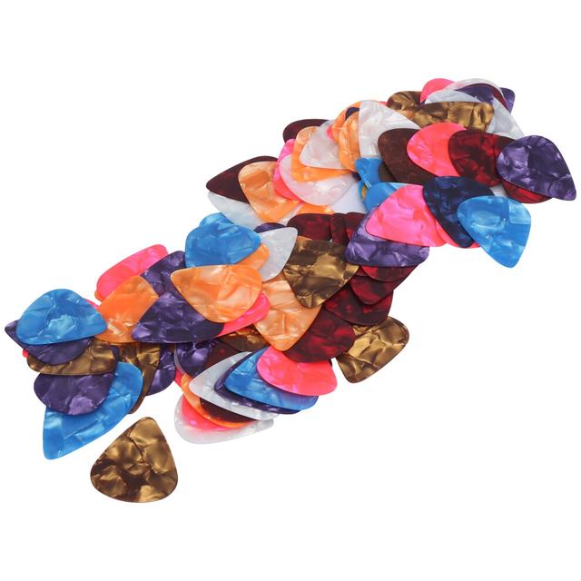 100Pcs Guitar Picks Colorful Celluloid Finger Protection Tool Stringed Instrument Supplies0.46mm