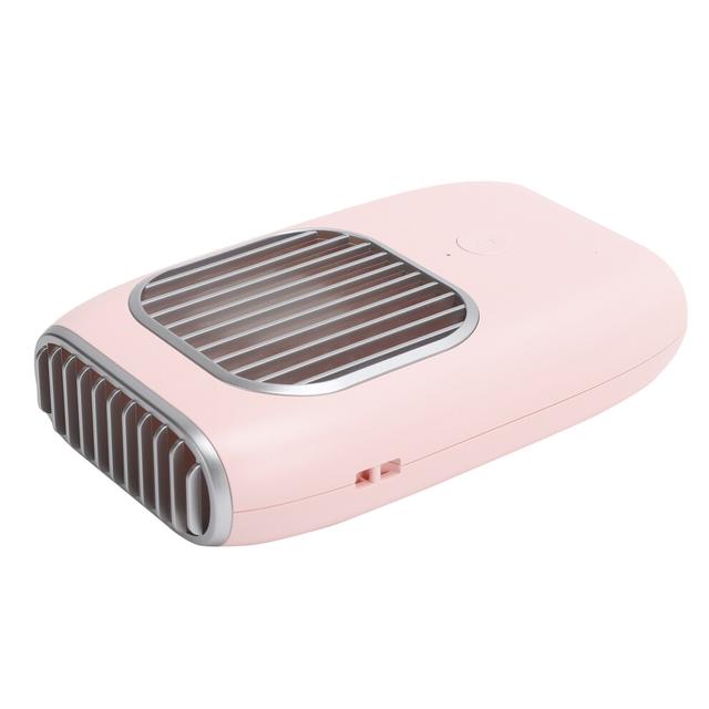 Mini Neck Fan USB Rechargeable Silent Portable HandsFree Wearable Lazy Hanging Cooler(Pink )