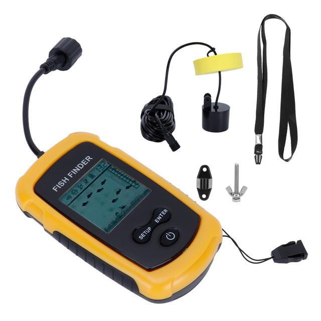 Portable Sonar Fish Finder HandHeld Depth Finder Alarm Sensor Detector Fishing Accessory