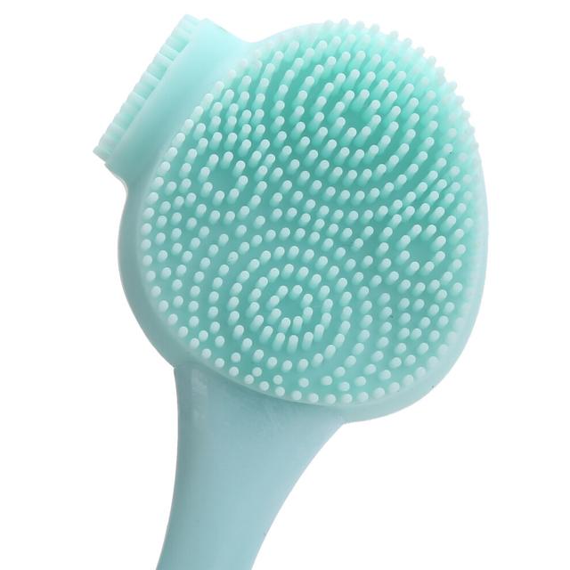 Handheld Silicone Face Cleaning Brush Mask DIY Mixing Stick Makeup Cleansing Brush(Green Double Head Knife Shape )