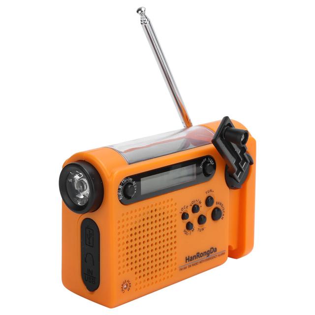 Portable Full Band Radio Solar Charging FM/AM Radio with Flashlight for Emergency Use