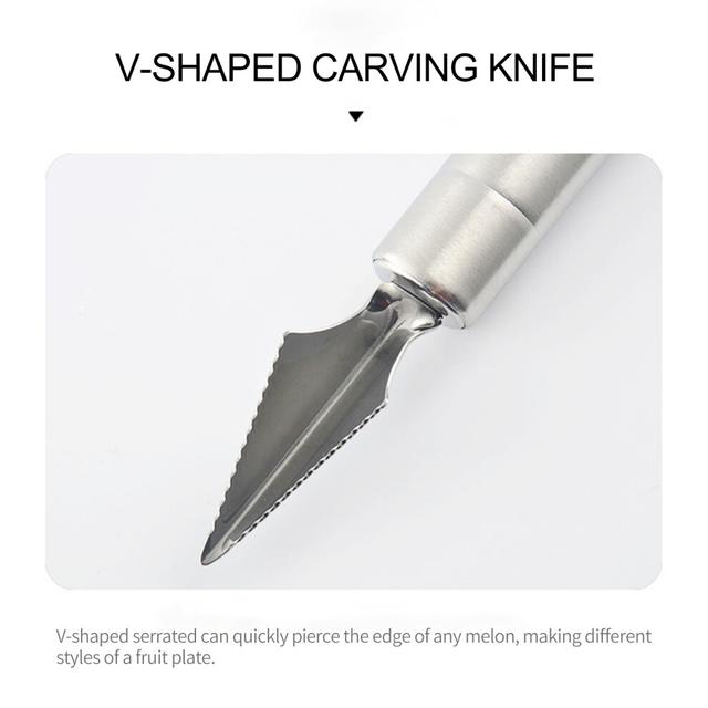 Melon Baller Scoop Stainless Steel Fruit Decoration Carving Knife Ice Cream Sorbet Dessert Dual Function Ball Spoon DIY Cooking Spoon for K