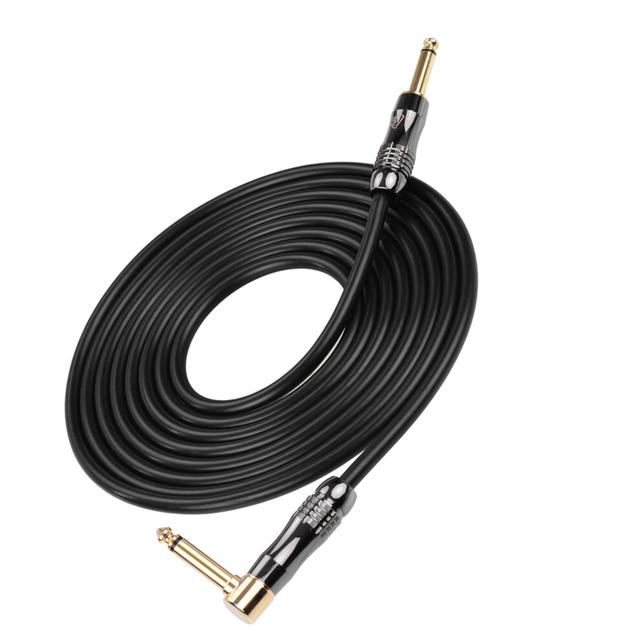 IVU Creator Player Cable 5m / 16.4ft Studio Musical Instrument Cable Cord with Straight to Right Angle 1/4 Inch Connectors for Electric Gui
