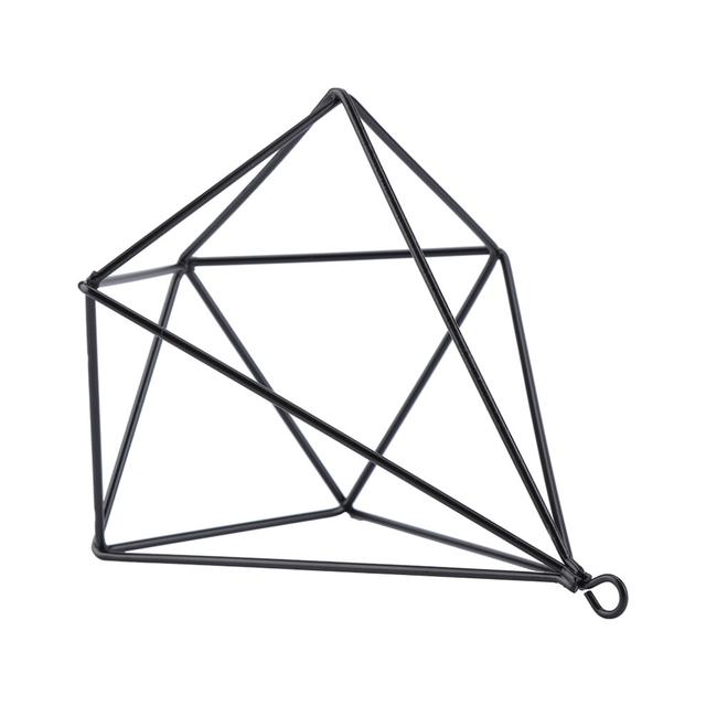 Freestanding Hanging Geometric Plant Stand Flower Hanger Moss Fern Plant Decor (Black)