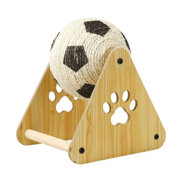 Cat Scratch Board Wooden Cat Scratch Ball Mill Claw Hand Wrapped Rope