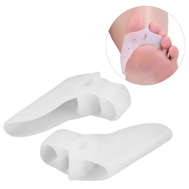 2 Pairs Gel Toe Separator for Bunion Hallux valgus Hammer toes Anti skid Breathable Soft