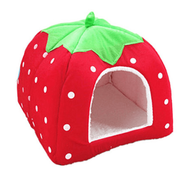 Dog kennel dog fashion mat basket soft strawberry pet dog cat house M
