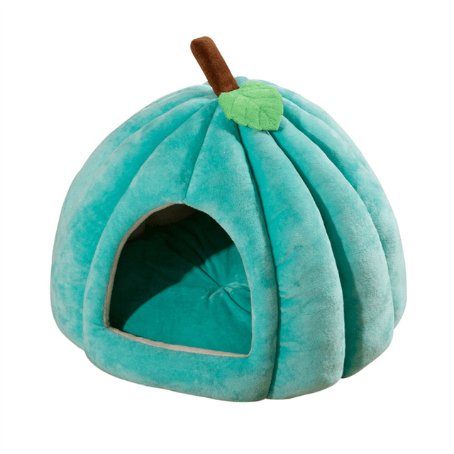 Cat Cave Bed,Cat Tent with Removable Cushion Blue M
