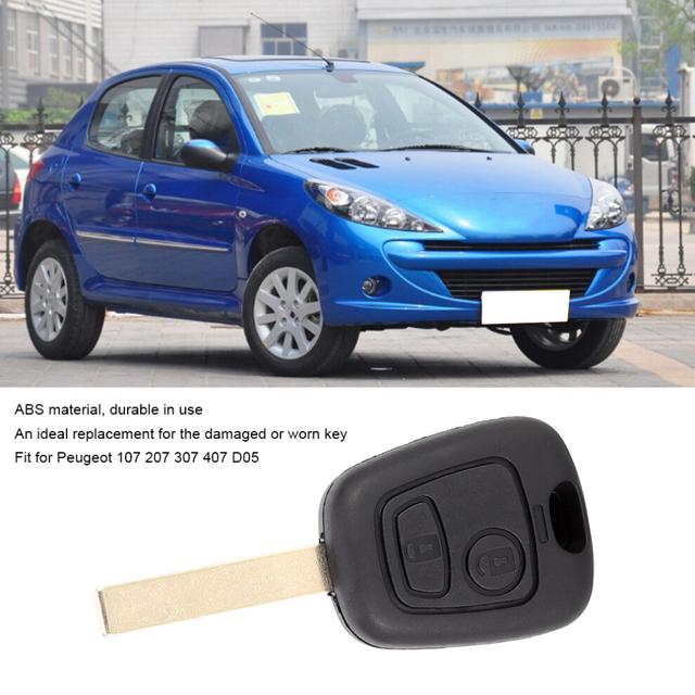 2 Buttons Car Key Shell Case Replacement Accessory Fit for Peugeot 107 207 307 407 D05