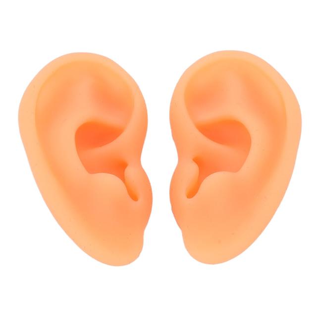 2Pcs Silicone Ear Model Soft Silicone Highly Simulated Widely Used Acupuncture Ear Model for Hospital Doctor Training