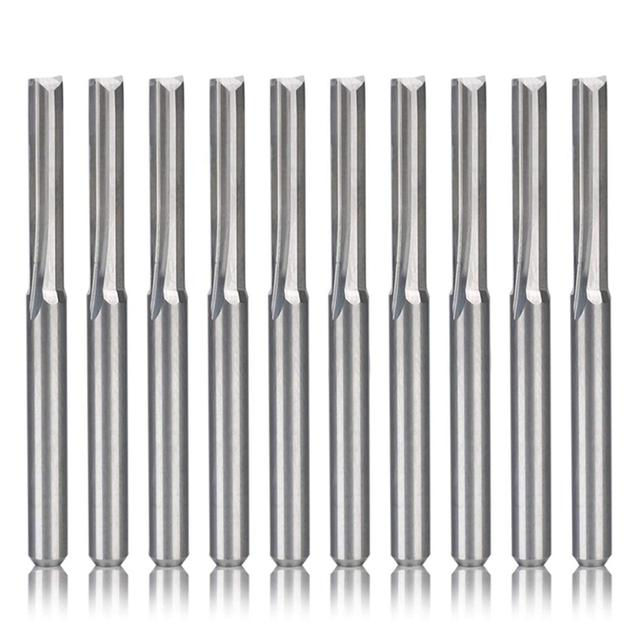 10Pcs 2 Flute Cnc Router Bits 3.175Mm Straight Slo