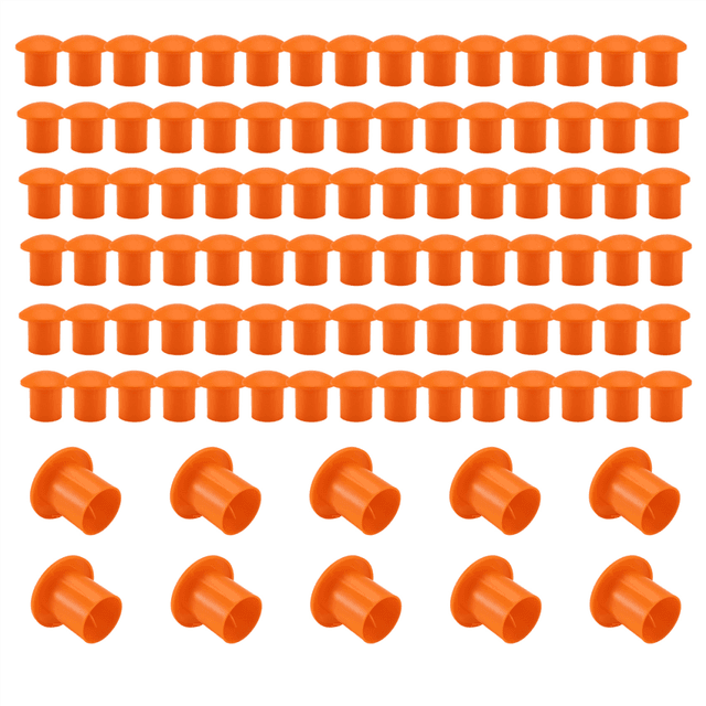 100 Pcs Rebar Safety Caps, Orange Color, 2.36 x 2.17 x 1.5 Inches
