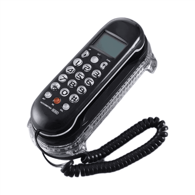 Crystal Base Mini Telephone Fixed Landline Phone B365 Black