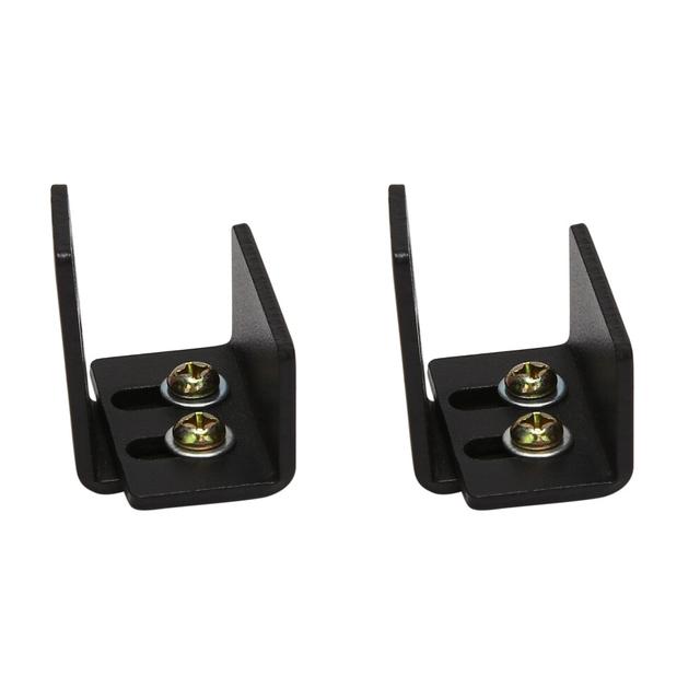 2Pcs Simple Design Wall Mounted Sliding Barn Door Bottom Floor Guide with Adjustable Bracket Black