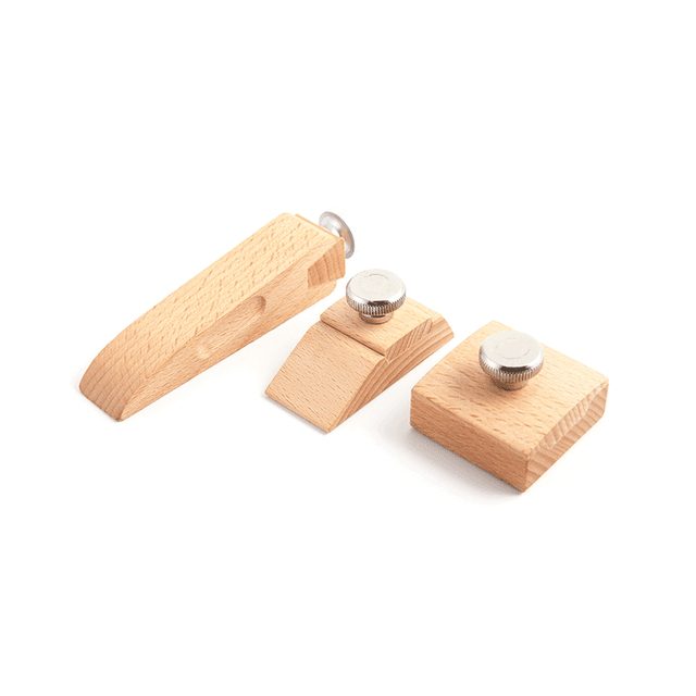 3Pcs Wooden Sandpaper Block Set Leather Edge Grinding Polishing Tool
