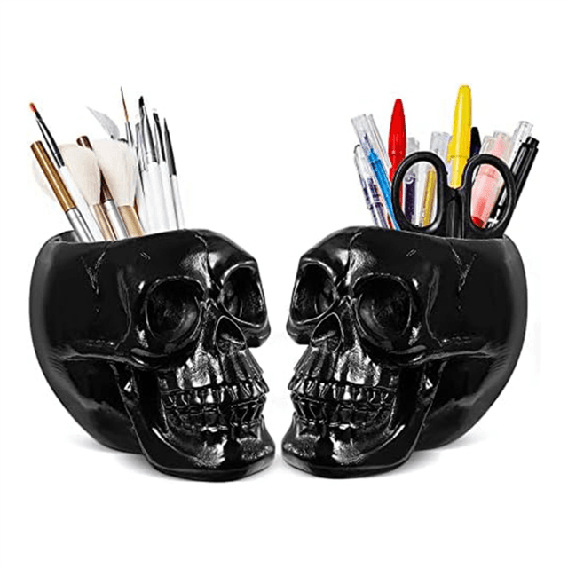 Skeleton Makeup Brush Holder Pen Storage Box Hallo