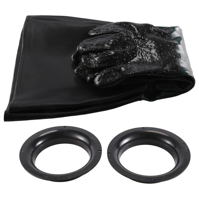 1Pair Rubber Sandblasting Gloves 60cm Heavy Duty W