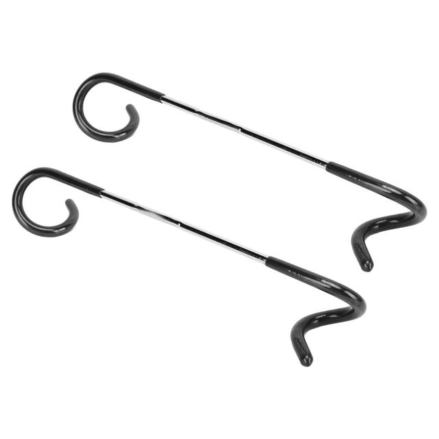 2Pcs Black Stainless Steel S Hook Lantern Hangers 32mm