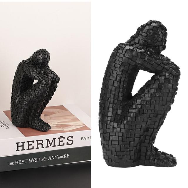 Modern Resin Mosaic Abstract Sculpture for Office Decor