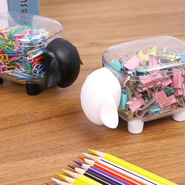 Mini Plastic Sheep Cotton Swab Box Dust-proof Organizer 12x8x8.5cm