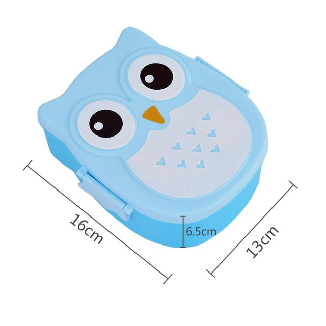 Cute Owl Food Storage Box 16.5cm Portable Bento for Kids