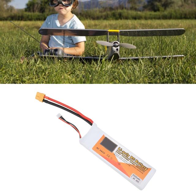 7.4V 3500mAh 60C LiPo Battery XT60 for RC Drone Car Airplane 133x42x14mm