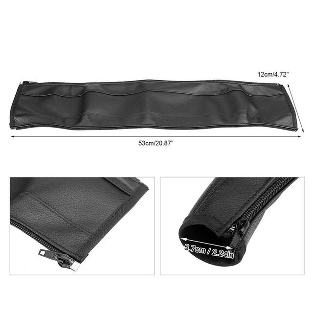 Black PU Leather Stroller Bar Cover - Anti-Bacterial & Durable