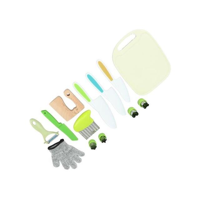 Fdit Kids Fruit Knife Set, Kids Knives for Real Cooking, Peeler, Cutting Boards