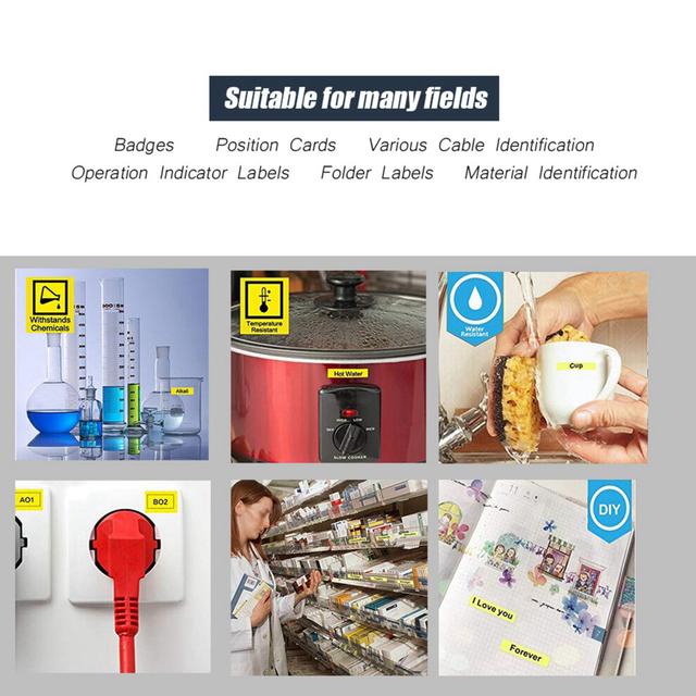 24mm Black on Yellow Laminated Label Tape for Brother TZe-651, 8m