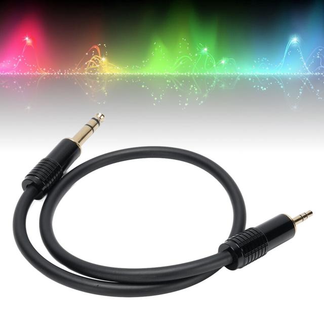 6.35mm to 3.5mm Stereo Audio Cable 1.6ft Black for Guitar & Laptop