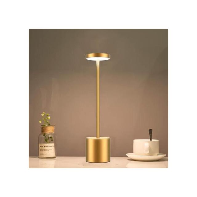 Cordless Table Lamp - Gold - 5200 mAh Rechargeable Battery - 3 Brightness Levels