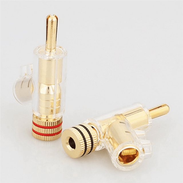 4Pcs Banana Plugs 45 Degree Angled Banana Connectors Gold