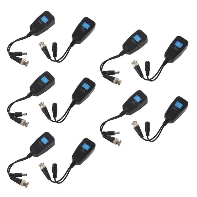 HD-CVI/TVI/AHD Passive Video Balun with Power Connector 5 Pair