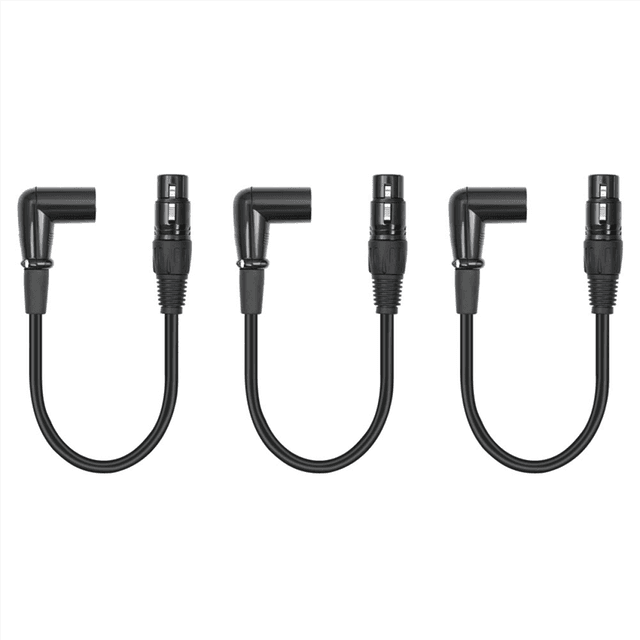 3 Pin XLR Right Angle Male To Female Plug Microphone Audio Cable