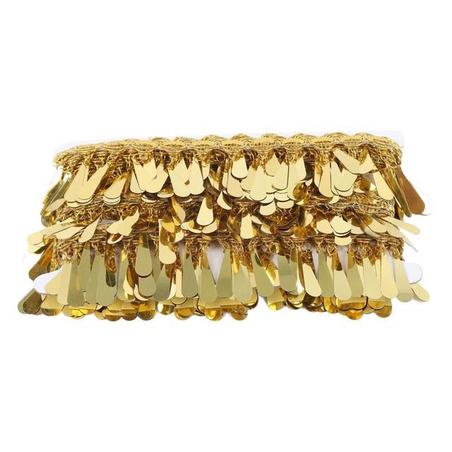 Waist Chain Gold Metal Applique Glitter Elastic