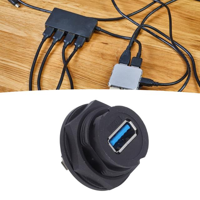 USB 3.0 Waterproof Female Panel Mount Socket 16 Cores IP67