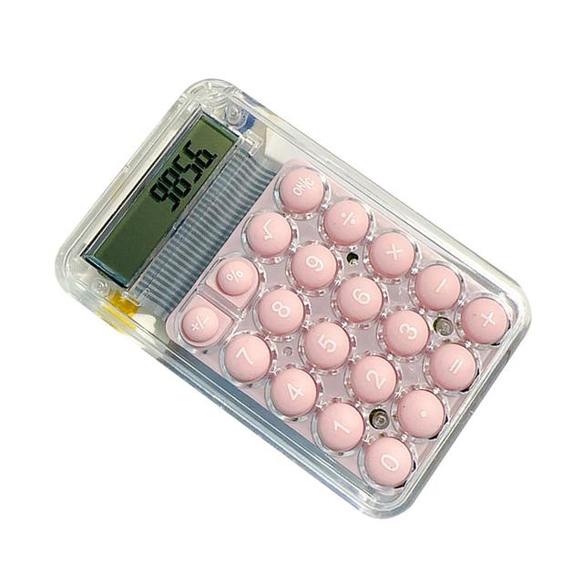 Portable Roseate 8 Digit Calculator - Cute Soft Buttons for Students