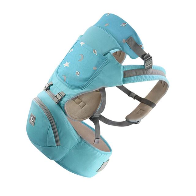 Ergonomic Baby Carrier with Detachable Hip Seat, Pink/Blue/Grey