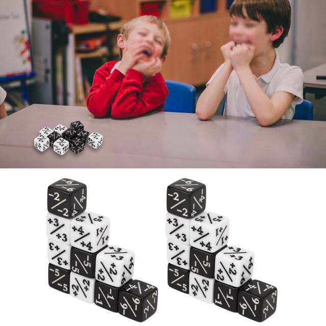 Waterproof 16mm Plastic Dice with Numbers for Math Practice 20Pcs