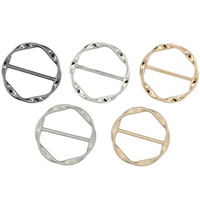 5PCS Scarf Ring Clip Tie Ring Clips for Women T-Shirt Twist Knot Clip