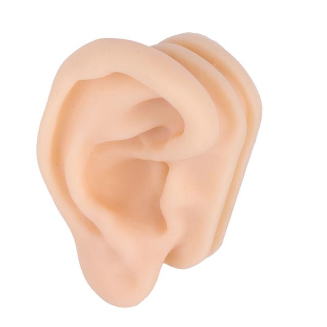 Soft Silicone Ear Model for ENT Practice & Display, 10cm, Black
