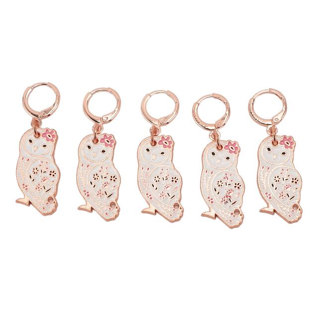 5PCS Stitch Markers Owl Pendant Marking Buckle