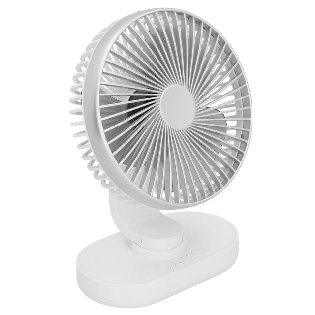 Mini Desktop Fan D77 5000mAh USB Rechargeable Oscillating Cooler Silver