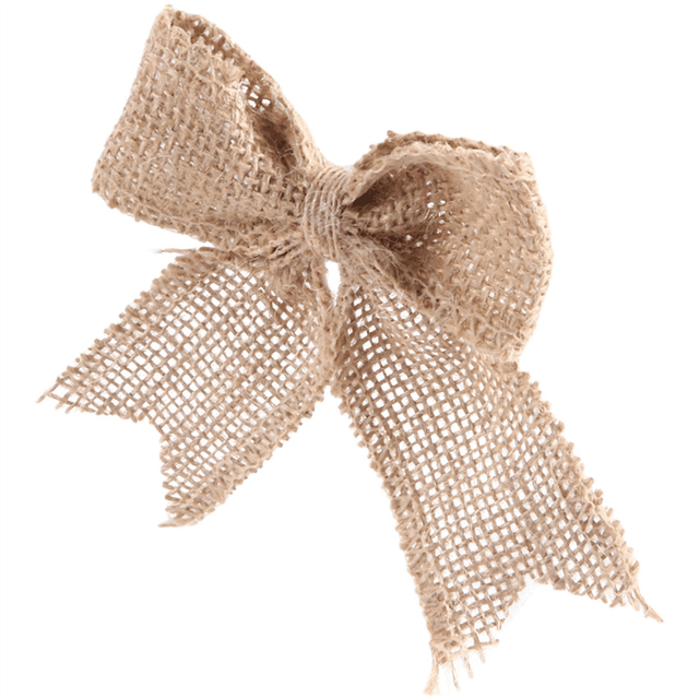 30 Pcs Burlap Bows Bow Knot Handmade for Christmas Decorate Tree Festival Holiday Party Supplies