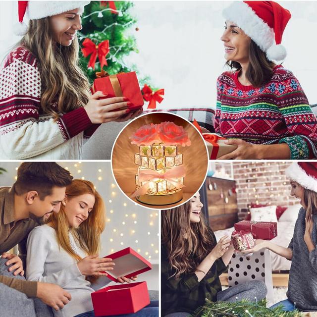 Cordless Rose Flower Lamp: Stepless Dimming and 3 Color Temperatures