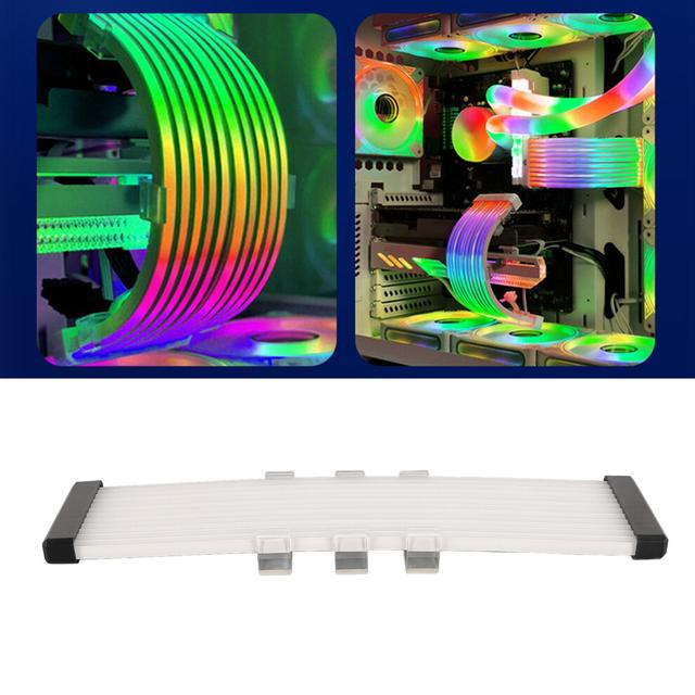 RGB ARGB Power Extension Cable 5V 3-Pin Bendable Silicone for PC GPU CPU X12