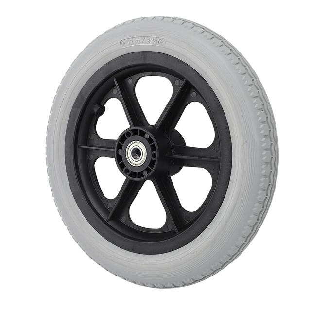 12in Solid PU Wheelchair Caster - Durable Non-Slip Replacement Wheel